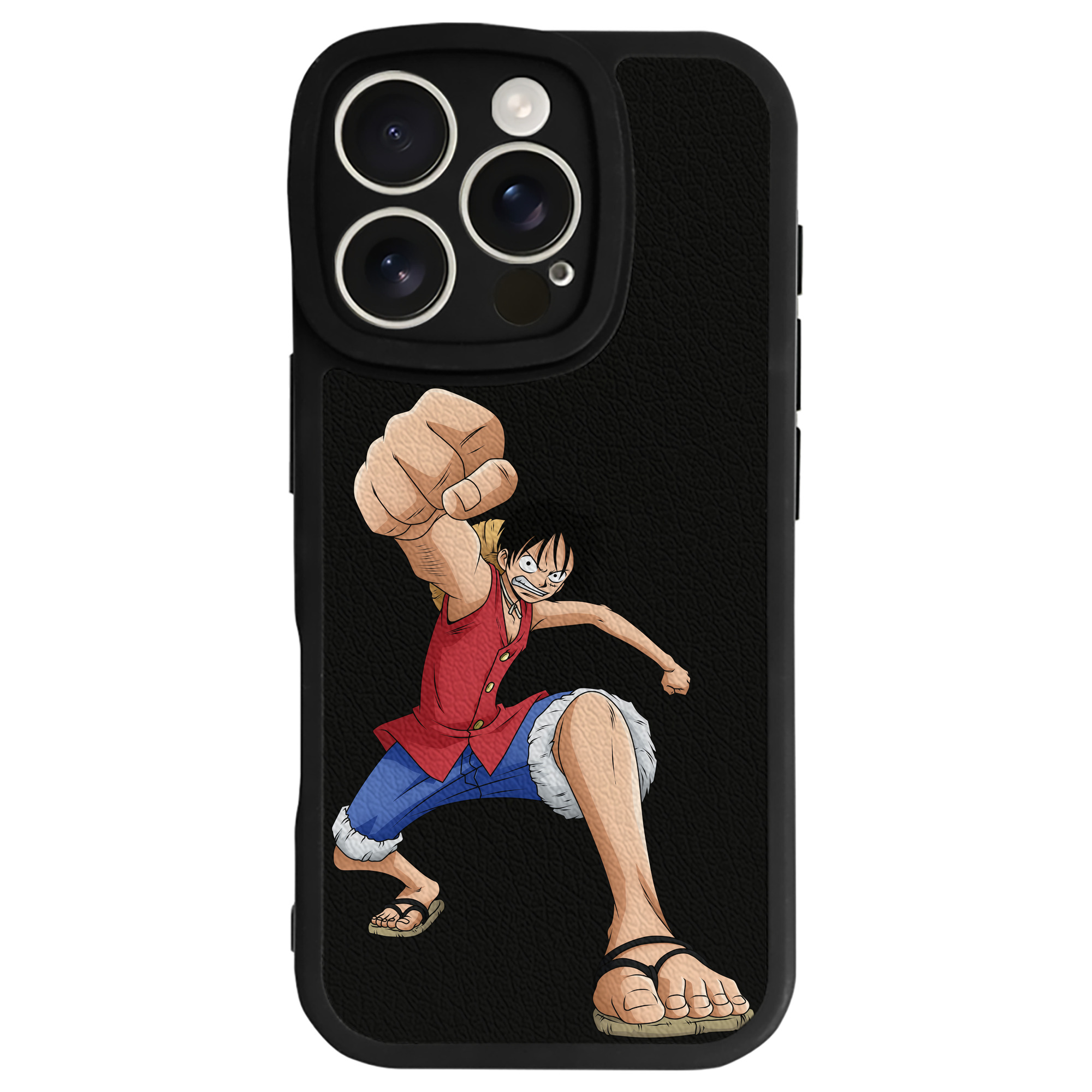 （画像用） ワンピース モンキー・D・ルフィ ONE PIECE Monkey D. Luffy 【iPhone 16シリーズ対応】シリコンスマホケース（レザー調） 材質：シリコン
